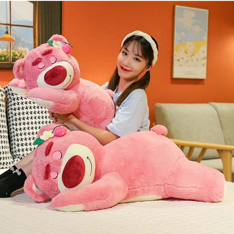 

40cm Disney Cartoon Lotso Plush Children's Pillow Birthday Gift Home Toy Cute Doll Girls Room Party Decoration Strawberry Bear