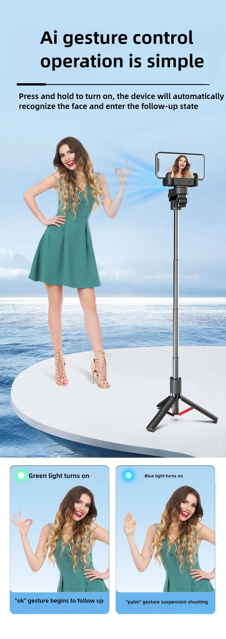 Anti-shake Handheld Gimbal Stabilizer Selfie Stick for Smartphone Action Camera Bluetooth Tripod Handheld Gimbal Stabilizer