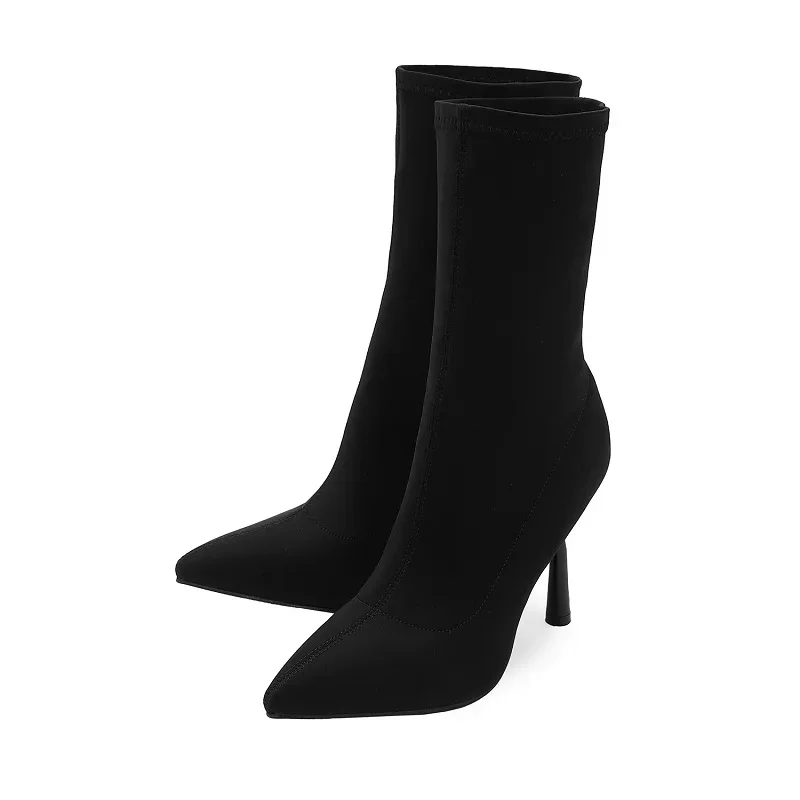 Eilyken New Fashion sottile tacchi alti stivaletti donna scarpe a punta primavera autunno Botines corte Para Mujeres