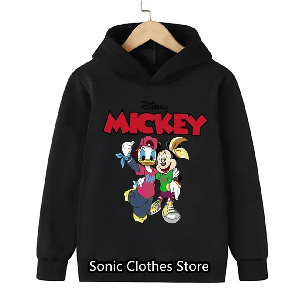 Mickey Mouse Sweatshirt Minnie Mouse Hoodie Kids Children Hoodies Autumn Fashion Boys Sweatshirts Girls Boys Clothes 3-14Years