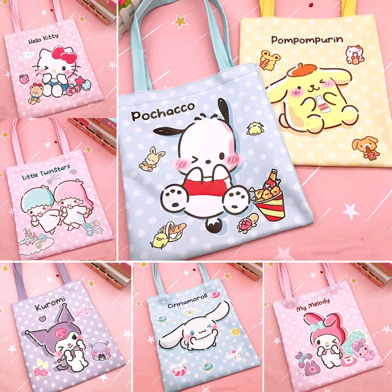 

A4 Sanrio Tutoring Bag Hello Kitty Cinnamoroll Waterproof Handbag Student Schoolbag Childen Shoulder Bag Girls School Supplies