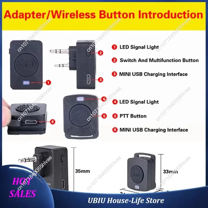 

Беспроводная гарнитура Bluetooth, двустороннее радио, сменный наушник для Baofeng 888S UV5R Walkie Talkie-Лучшие продажи