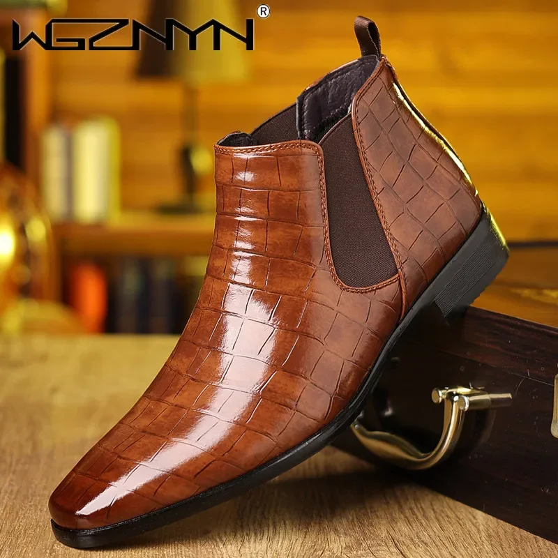 

Роскошные мужские ботинки «Челси» размера 39–48, брендовая официальная обувь в стиле ретро, удобные кожаные ботильоны, мужские модные мужские ковбойские ботинки 2025 года