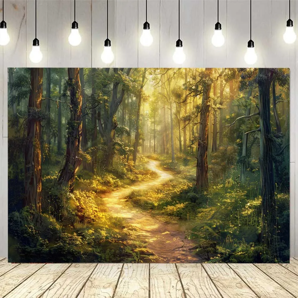 Tranquil fairyland forest tapestry, dense jungle landscape wall hanging, home bedroom aesthetic countryside style decoration