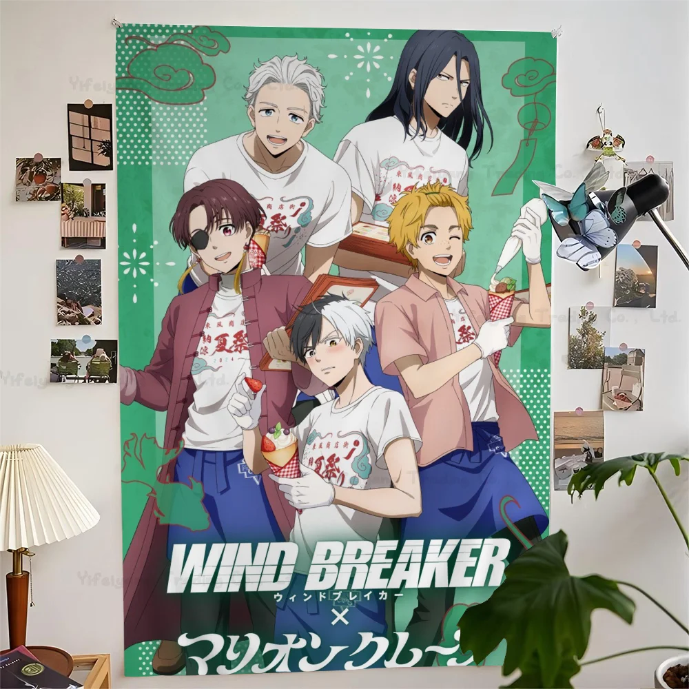 

Wind Breaker Anime Tapestry Hanging Tarot Hippie Wall Rugs Dorm Wall Hanging Sheets