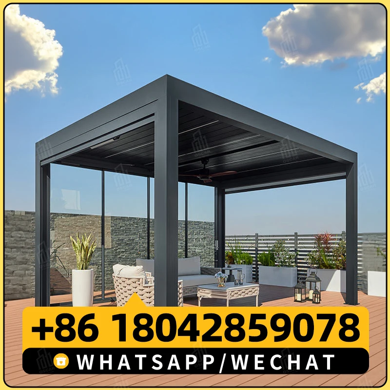 Mooxon Luxury Aluminium Pergola Roof Skypoly Aluminum Outdoor Pergolas Motorized Bioclimatic Gazebo Carports