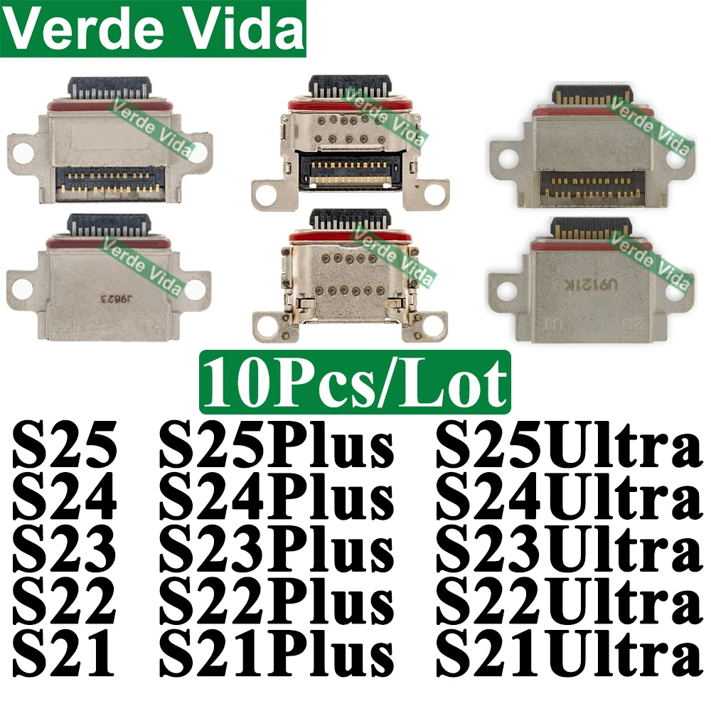

10 шт. разъем для док-станции с портом зарядки для Samsung Galaxy S25 S24 23 Ultra S22 S21 Plus S21FE S23FE S24FE S25FE