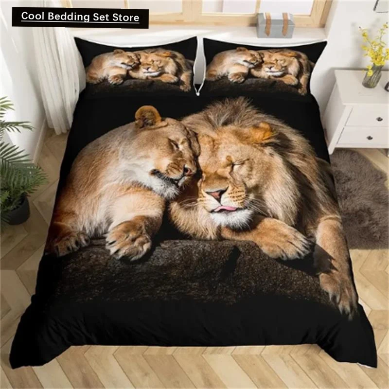 Hot Sale Lion Bedding Sets Anime Demon Slayer Bedspread for Teens Girls Cartoon Twin Single Queen King Full Duvet Cover Set