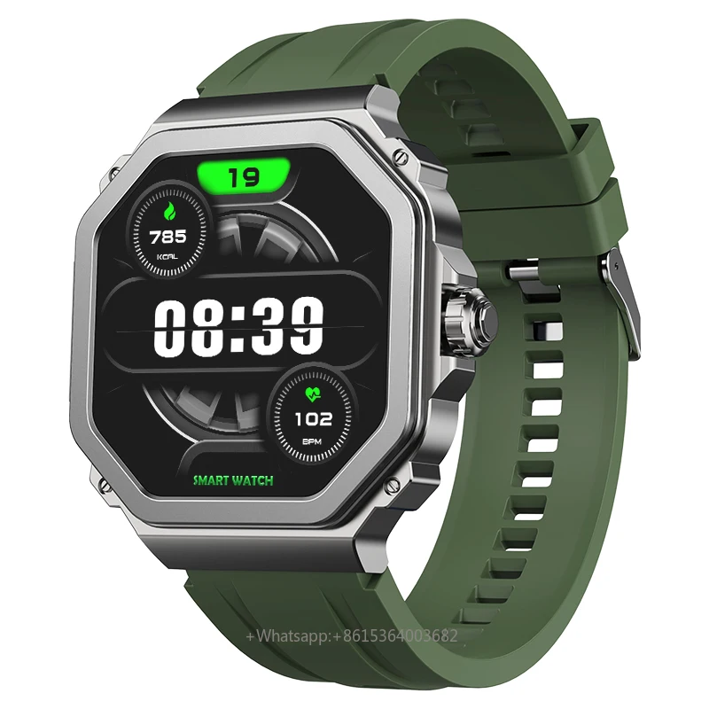Reloj Inteligente YLL-2024 T63, Nuevo Estilo, Resistente al Agua IP67, Monitor de Ritmo Cardíaco y Sueño, Pantalla Táctil TFT, Fitness, Android iOS, Cuadrado, Magnético