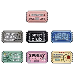 Read All Night Book Club Vintage Stamp Enamel Pins Brooch Badges Jewelry Hat Kids Friends Book Club Custom Lapel Gift