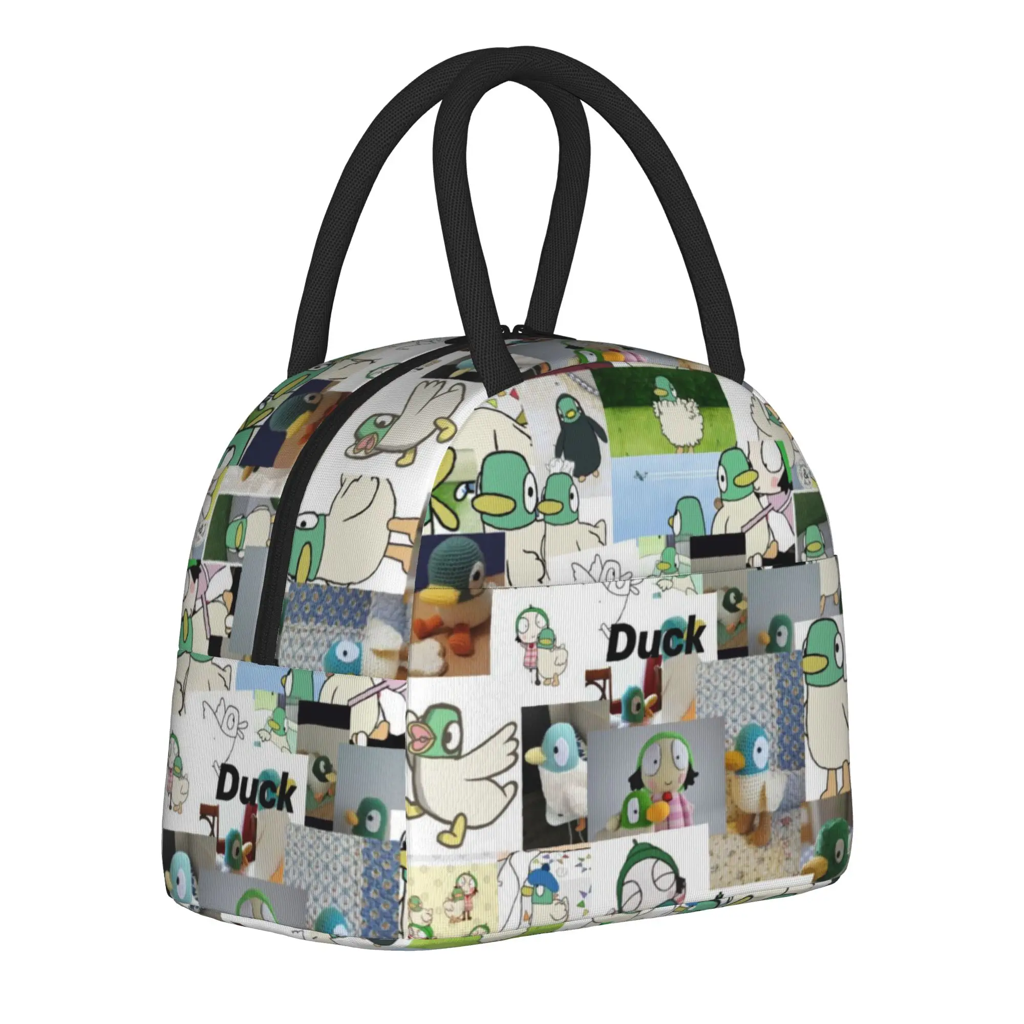 Sarah And Duck Insulated Lunch Bag for Men Women  Food Container Portable Thermal Cooler Bento Box For Picnic