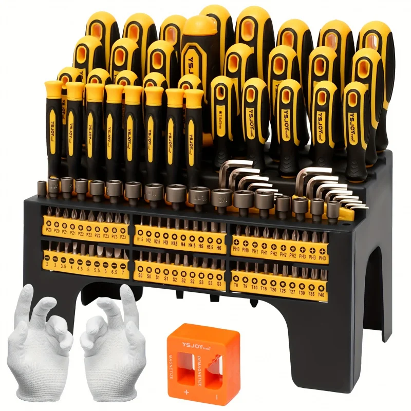 131pcs Magnetic Screwdriver Set With Plastic Ranking Includes Precision Screwdriver And Pick Hook Ratchet Driver DIY Tools