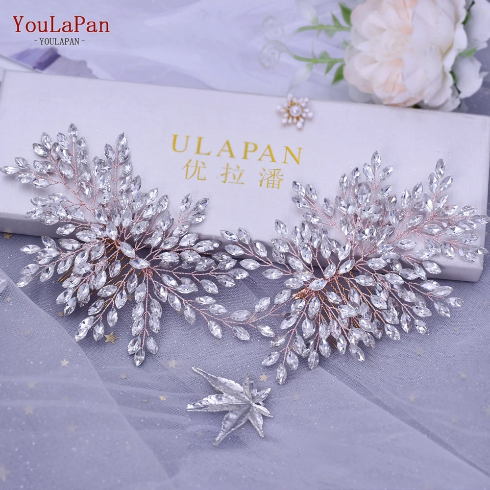 YouLaPan Wedding Bride Comb Bridal Rhinestone Headwear Women Bridesmaid Hair Comb Party Headband Handmade Hair Accessories HP392