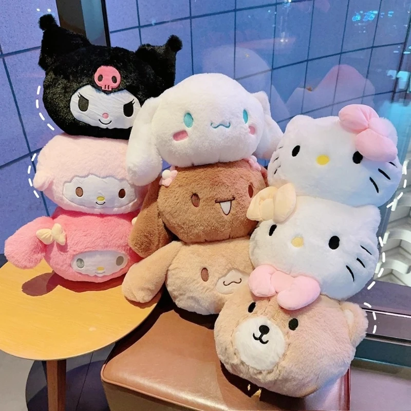 

Anime Sofa Back Cushion Hello Kitty Kuromi Cinnamoroll Stuffed Plush Doll Throw Pillow Home Decoration Children Xmas Gifts