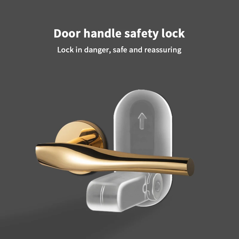 معدات الحماية أقفال سلامة الطفل البلاستيك ذاتية اللصق أقفال مقبض الباب لا ثقب متعددة الأغراض حامي أمن الأطفال #2