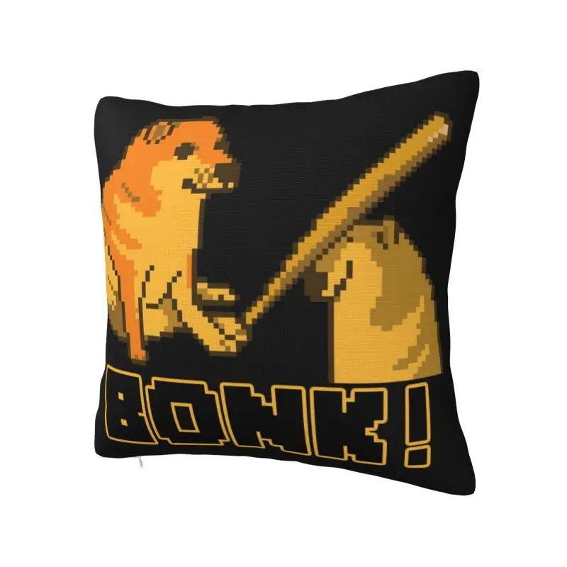 Cheems Bonk Meme Pixel Art Cushion Covers Polyester Shiba Inu Dog Pillow Case for Sofa Car Square Pillowcase Decoration