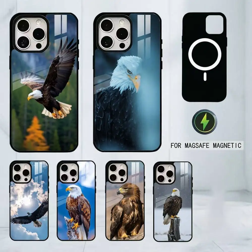 

Eagle Cool Animal Phone Case For iPhone17,16,15,14,13,12,11 Plus,Pro Magnetic with Magsafe Wireless Charging