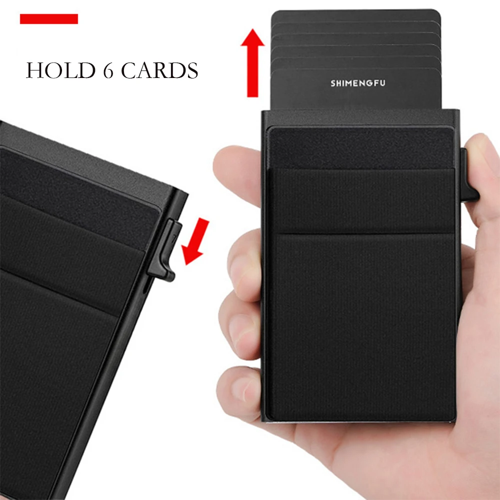 Rfid Creditcardhouder Mannen Dunne Slanke Mini Minimalistische Portefeuilles Luxe Metalen Bank ID Cardholer Case Portemonnee voor Mannen Carteras Keuze