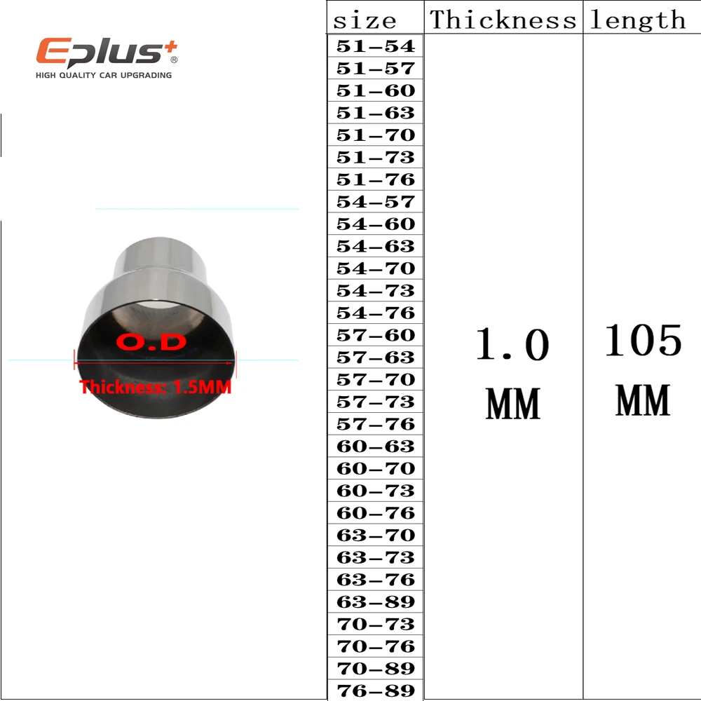 الفولاذ المقاوم للصدأ الأنابيب مستقيم محول المخفض سيارة دراجة نارية العادم الخمار خط أنابيب ملحومة الأنابيب أحجام متعددة المتاحة #6