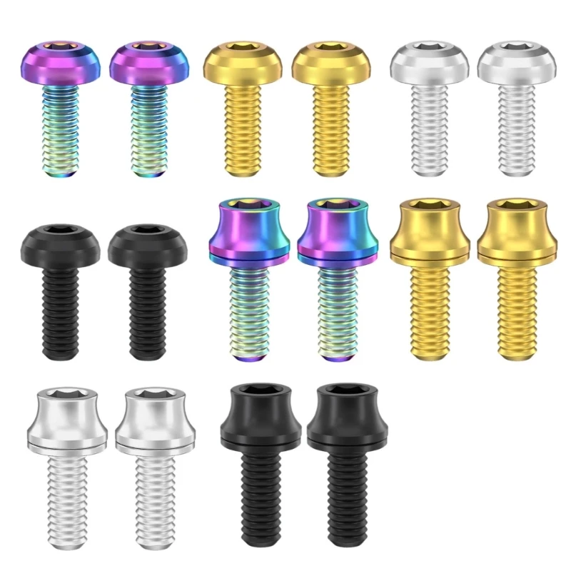 2Pcs Titaniums Alloys Hexagon Socket Head Bolts Screws Water Bottle Cage Bolts Dropship