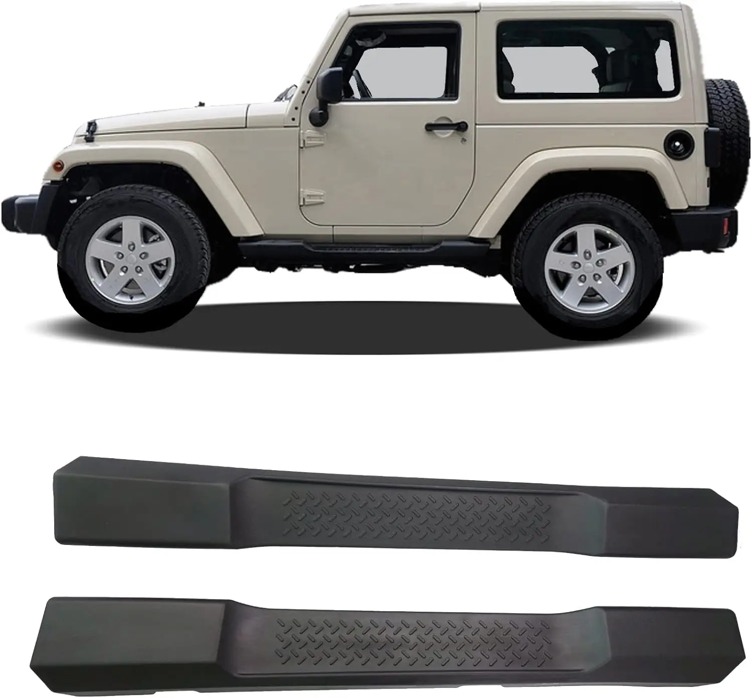 

2doors Car Sidestep Running Board Side For Jeep Wrangler JK 2007-2017 2-Door Door Entry Sill Scuff Plate