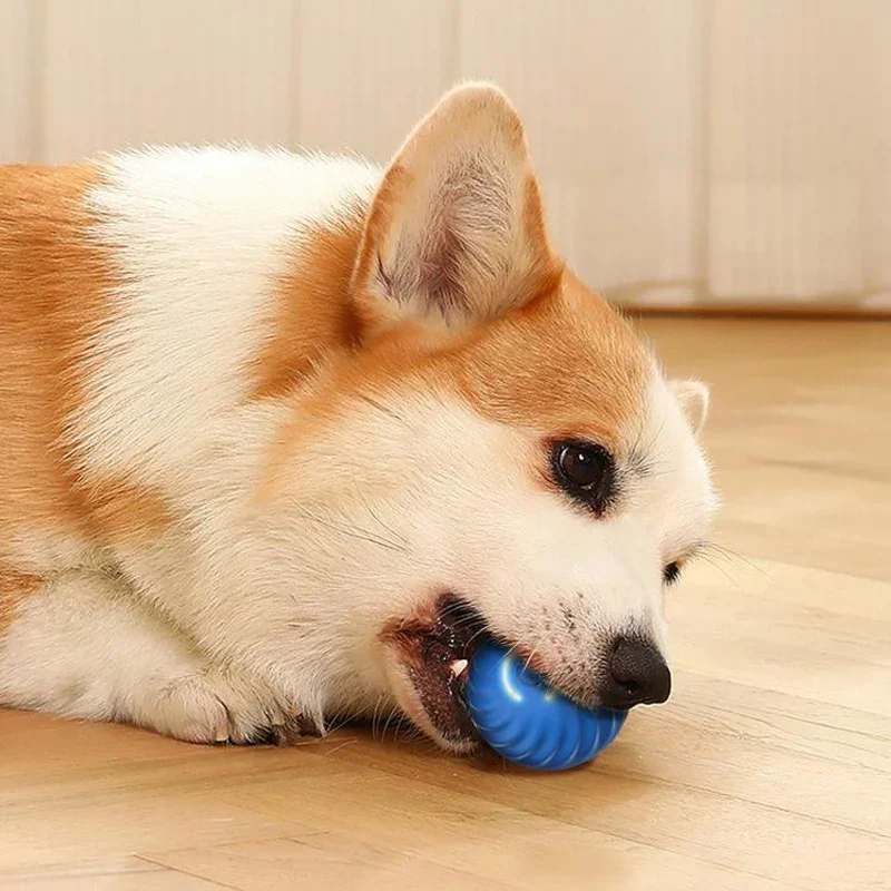 1 stücke Automatische Moving Hund Spielzeug Ball Smart USB Springen Rotierenden Interaktive Hund Kauen Spielzeug Ball für Welpen Ball Spielzeug