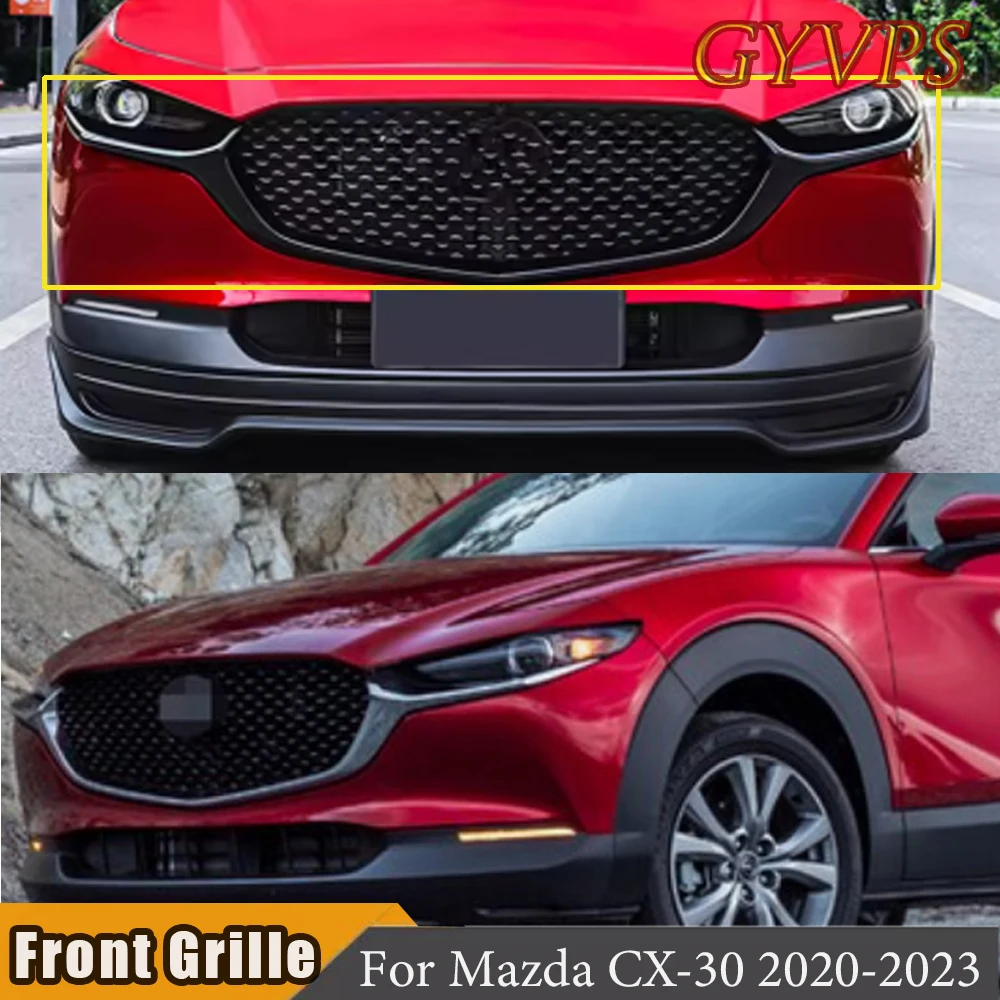الشبكة الأمامية لمازدا CX-30 2020-2023 المصد الأمامي شبكة مصبغة مع استبدال الكسوة صب الكروم