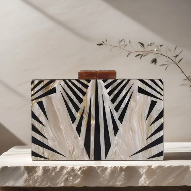 

Pro Geometrical Stripe Marble Brown Purse For Women Acrylic Box Evening Clutch Bag Mini Jelly Purse Party Girl Small Flap Bags