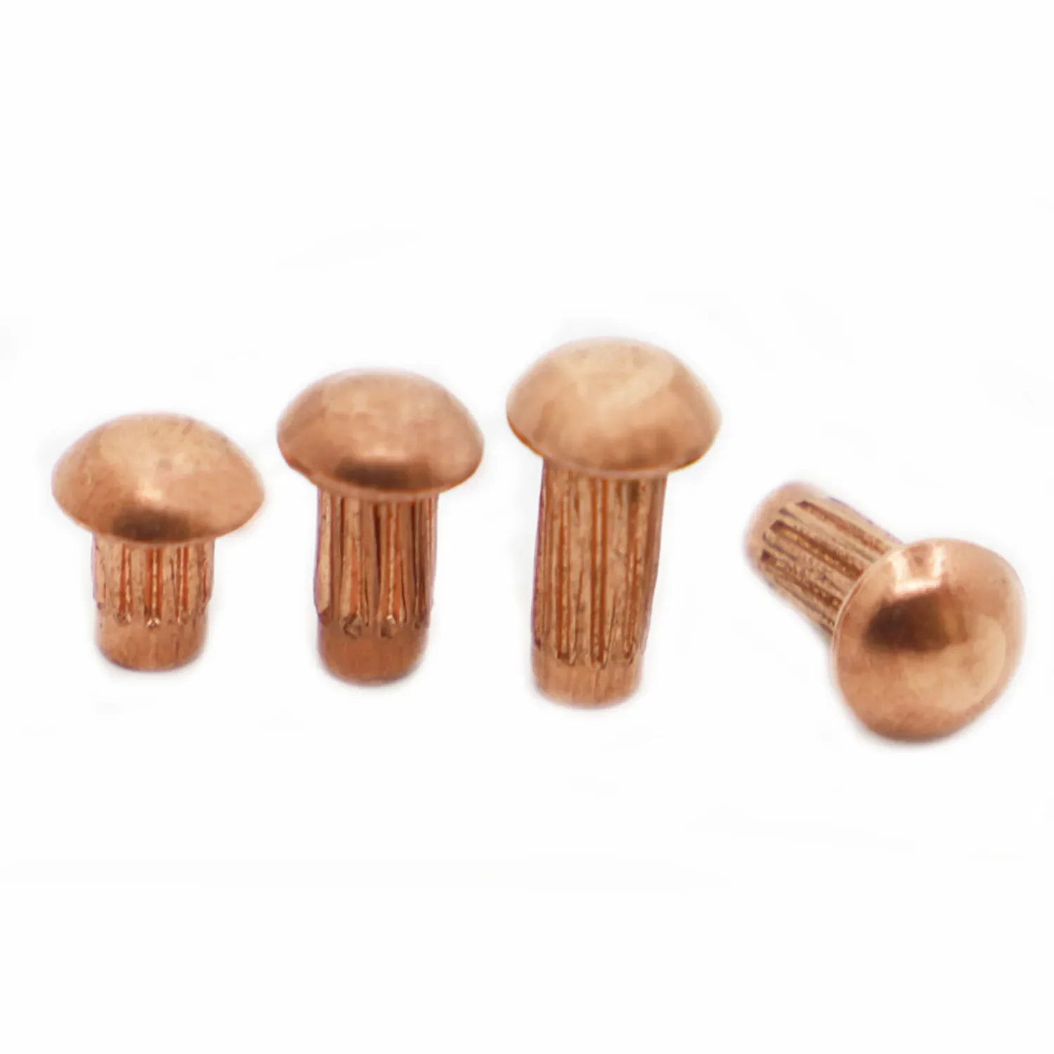 10-50pcs M2 M2.5 M3 M4 Brass Copper GB827 Round Button Head Knurled Solid Shank Solid Rivet for Label Name Plate