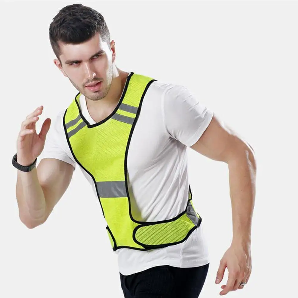 Hot Reflective Vest High Visibility Breathable Safety Vest Fluorescent Mesh Vest Suitable for Night Running Cycling Sports