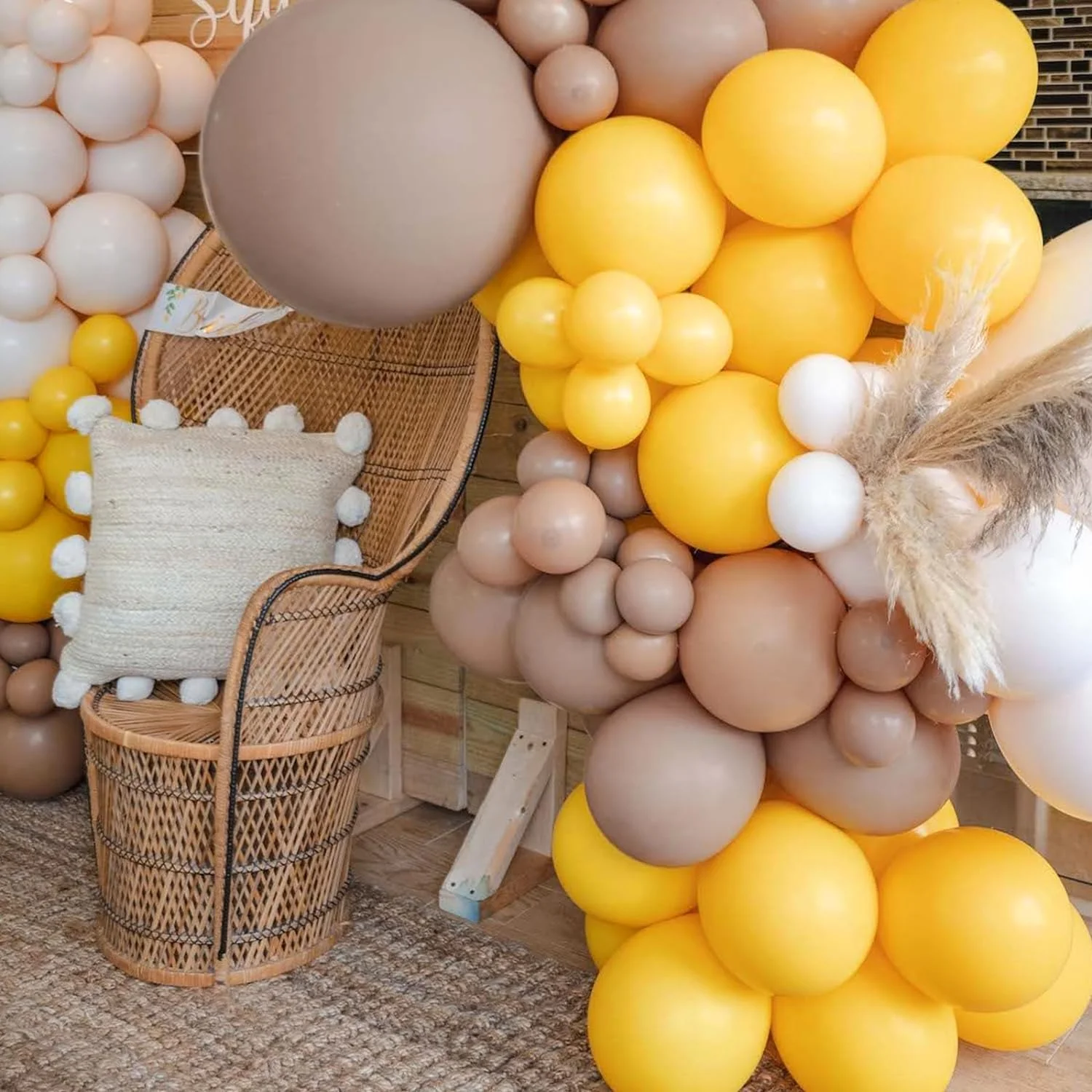 12/10/5 Zoll Retro Geburtstagsballons Retro Grün Sand Weiß Coco Latexballons für Babyparty Hochzeit Geburtstag Party Dekoration – Detail 5