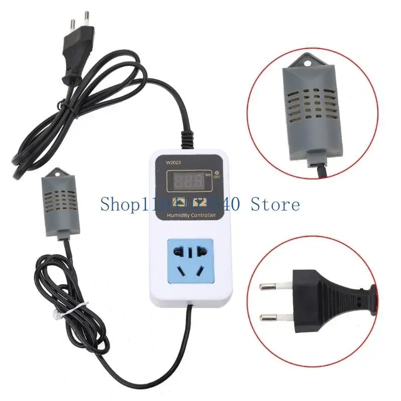02DC High Precision Humidity Controller Humidistat EU Standard Plug-in 110V 220V 10A Industrial Grade Moisture Controlling