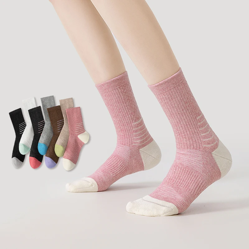 Long Socks For Women Autumn New Colored Casual Sports Socks Female Sweat Absorption Ladies Compression Socks High Quality Comfy