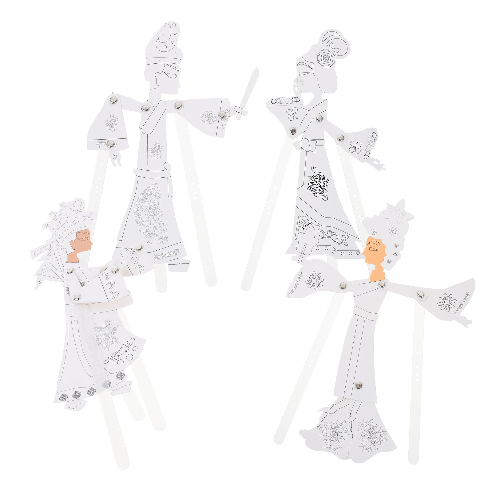 4Sets DIY Shadow Kit Chinese Traditional Handicraft Materials Assembly Stage Performance Props Kit DIY Materials Set