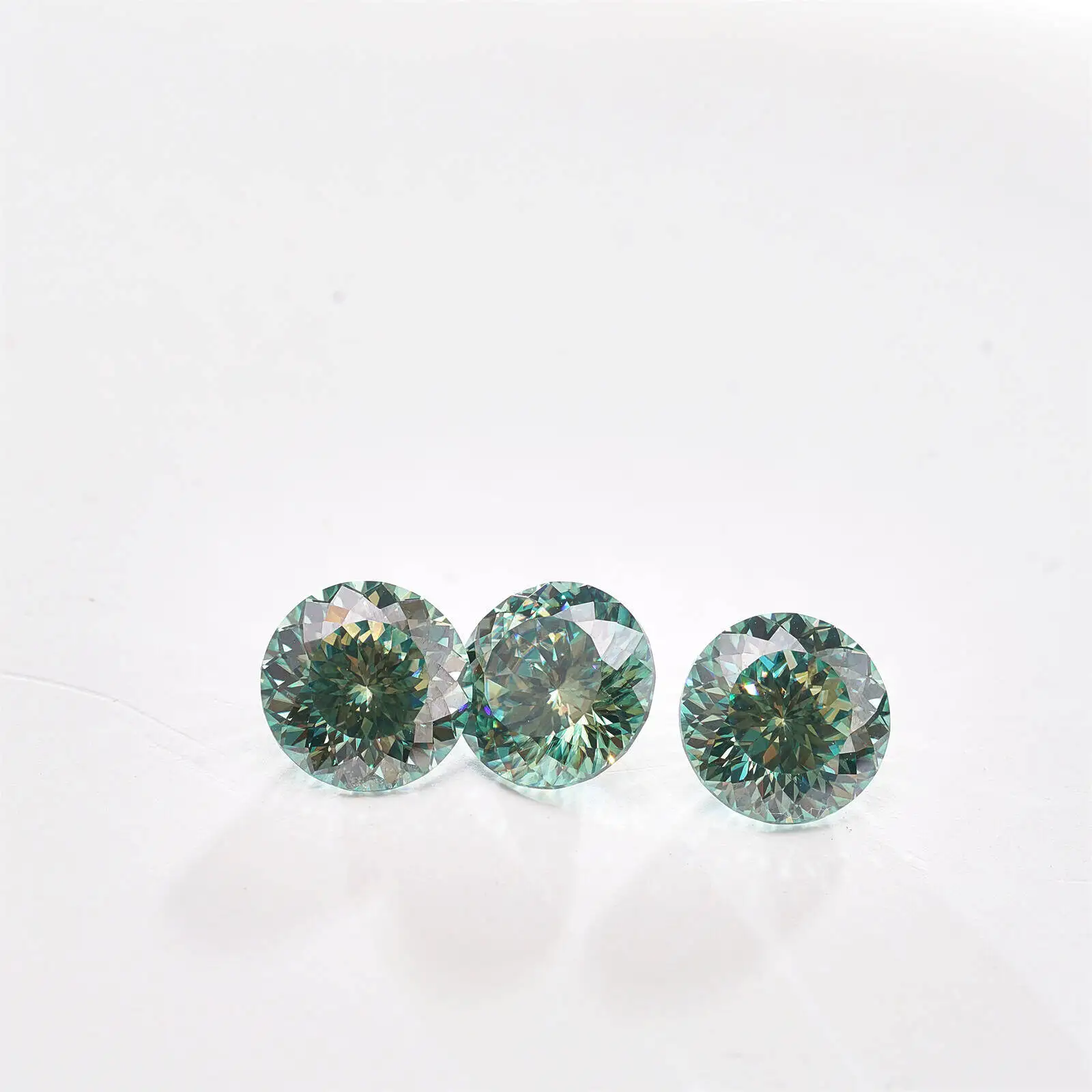 JH 100 Faceted Cut Darkgreen Moissanite Diamond Moissanita Loose Gemstone Passed Diamond Tester VVS1 with GRA Report