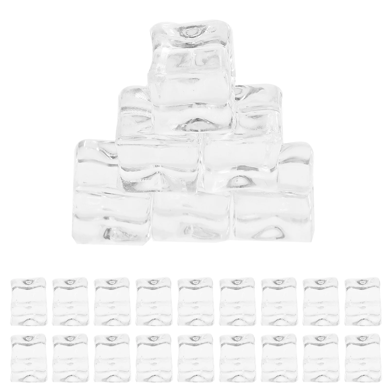 

200pcs Simulation Ice Cubes Clear Plastic Non-Melting Fake Ice For Food Photography Decor Vase Filler Reusable Props