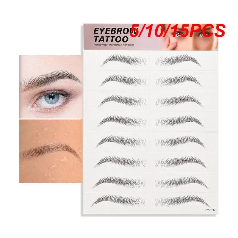 5/10/15PCS Eyebrow Tattoo Smudge-proof Instant Brow Transformation Eyebrow Tattoo St Long-lasting 3d Brow Effect