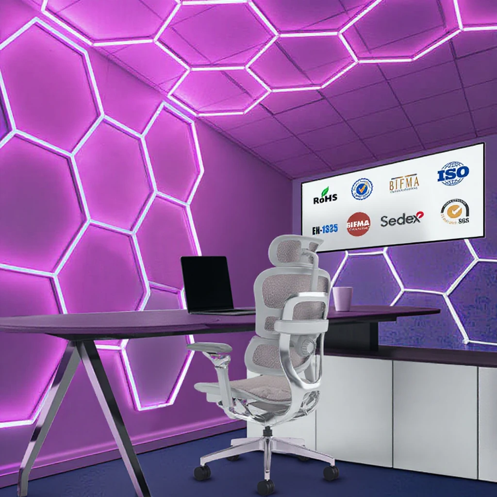 Nova Cadeira Ergonômica com Apoio de Braço Ajustável 8D, Mobiliário de Escritório, Cadeira Reclinável em Malha de Alumínio para Executivos, CEO, Confe