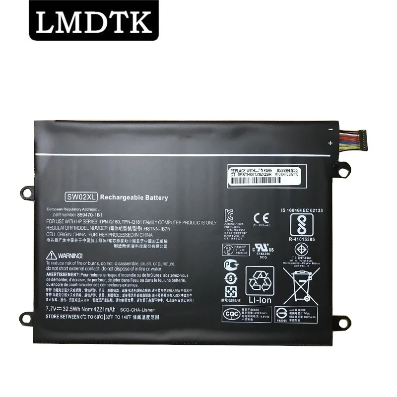 

LMDTK New SW02XL Laptop Battery For HP x2 210 G2 TPN-Q180 TPN-Q181 HSTNN-IB7N 859470-1B1 859517-855 7.7V 32.5Wh