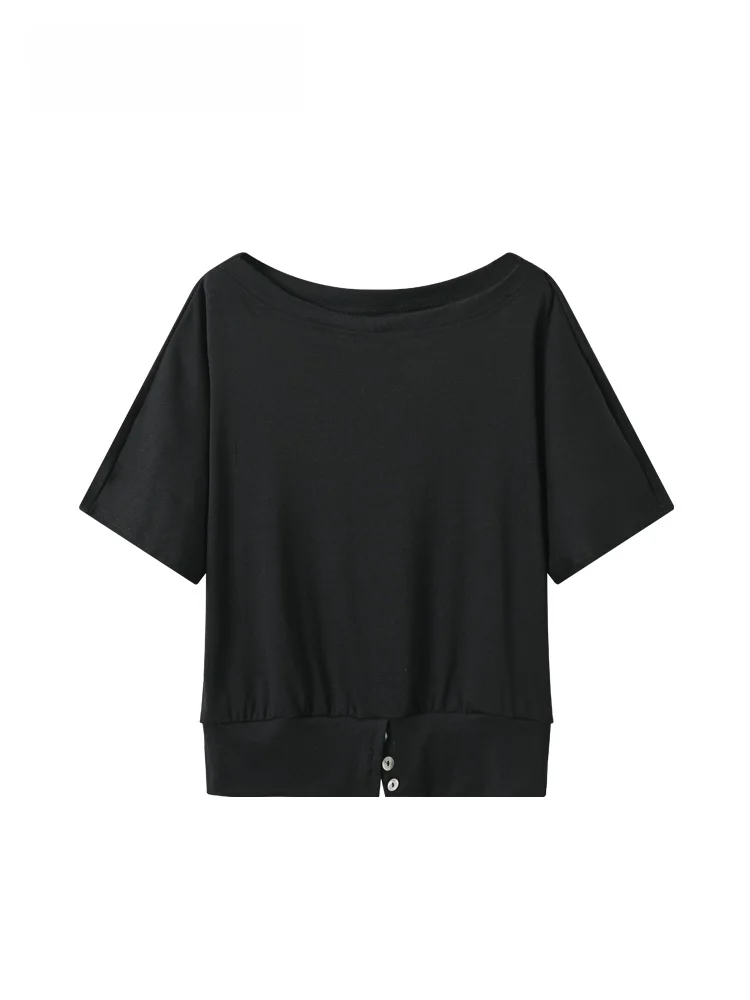 

plus Size Casual Short Sleeve T-Shirt Women Summer New Style Cover up Fashionable Youthful Mid-Length Loose Fit Polyester Fiber