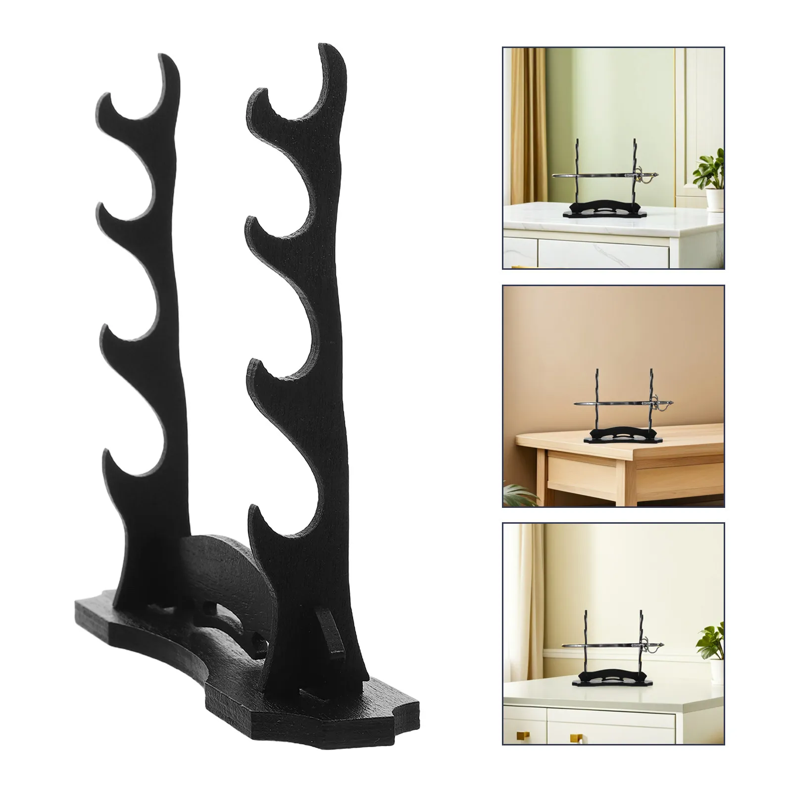4Pcs Mini Wooden Display Stand Adjustable Vertical Holder Rack Collection Display Shelf for Home Office