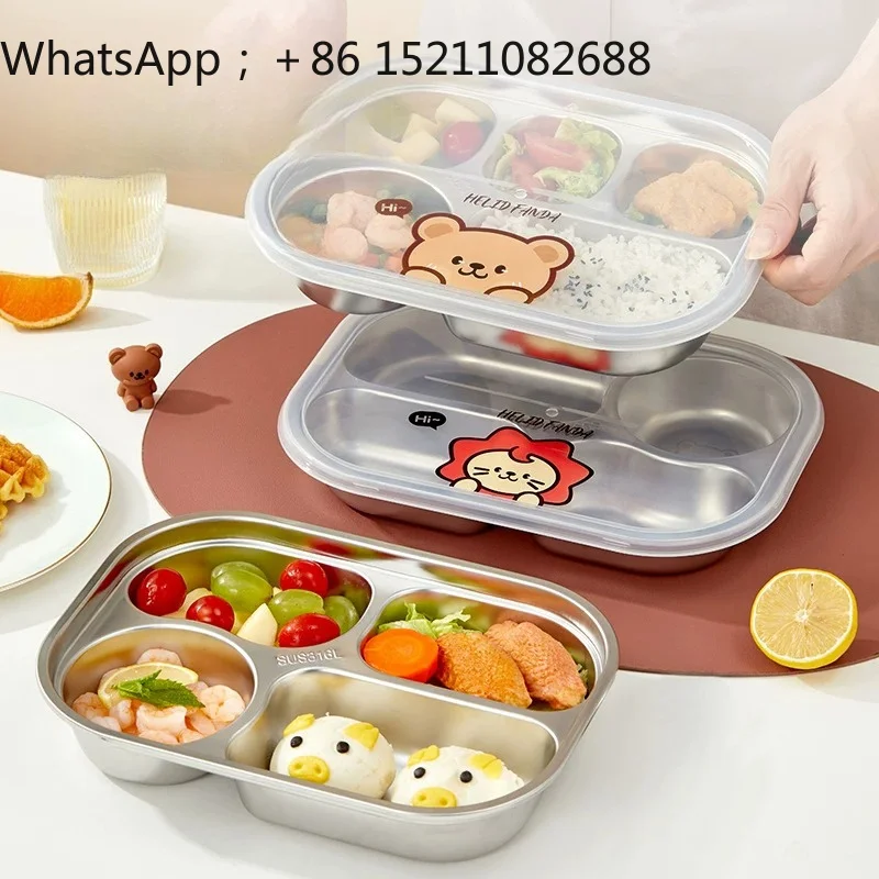 SCY 316L stainless steel divided tray for home meals, dedicated lunch box tableware