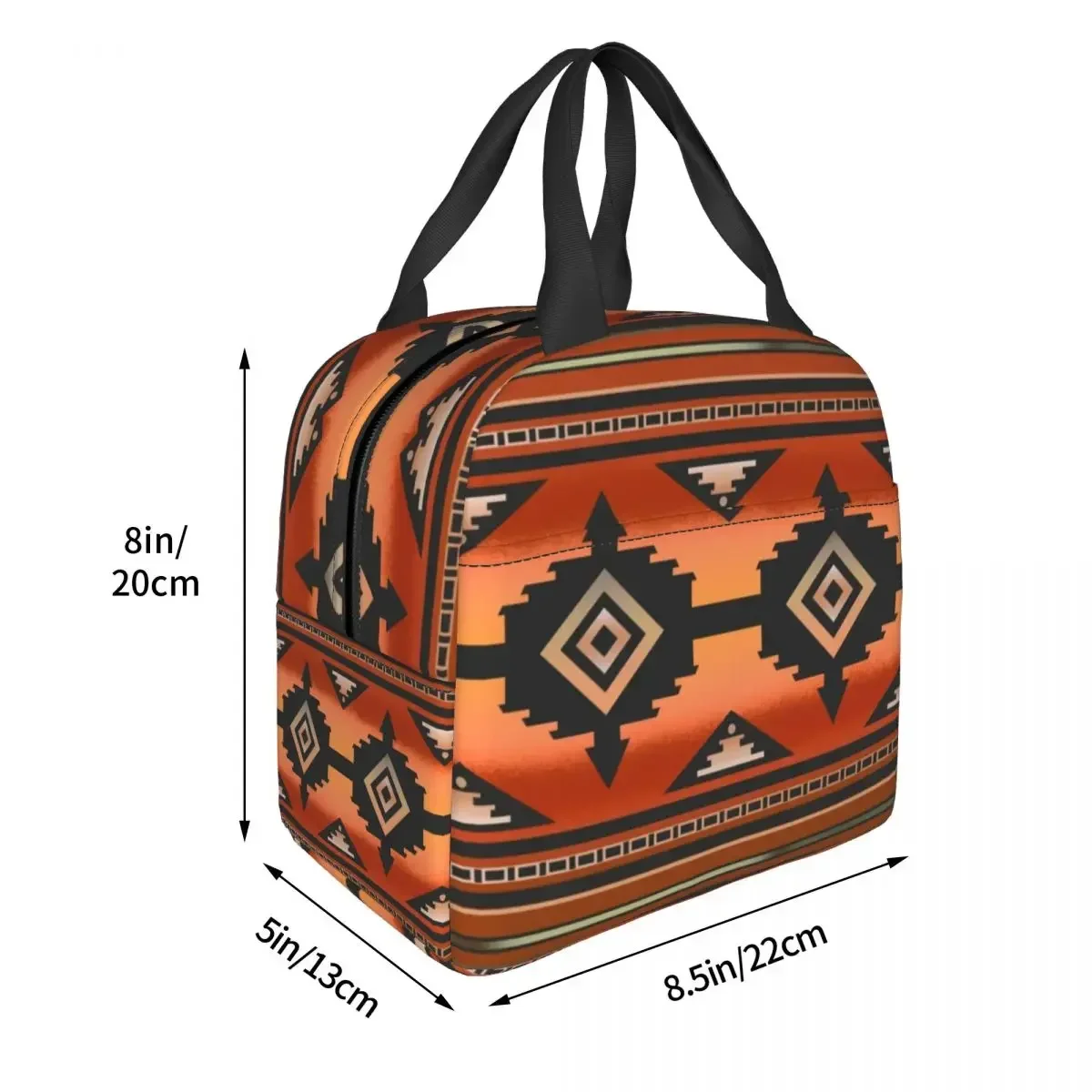 Canyon Navajo Rust Insulated Lunch Bags Resuable Picnic Bags Thermal Cooler Lunch Box Lunch Tote for Woman Work Kids School