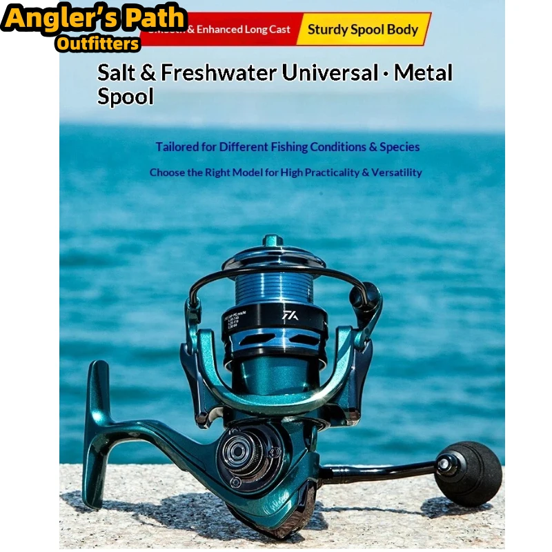 Onokazu Spinning Reel Full Metal Shallow Slant Spool For Micro Lure Rock Sea Fishing Ultra Smooth Fishing Tackle 2000