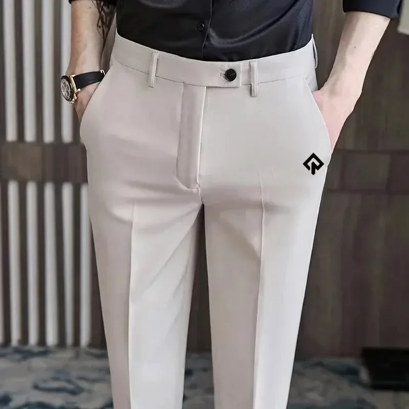 

New Men Golf Trousers Slim-fit Drape Casual Golf Pants Men Korean Version Business Casual Pants Golf Clothing Sports Ninth Pant