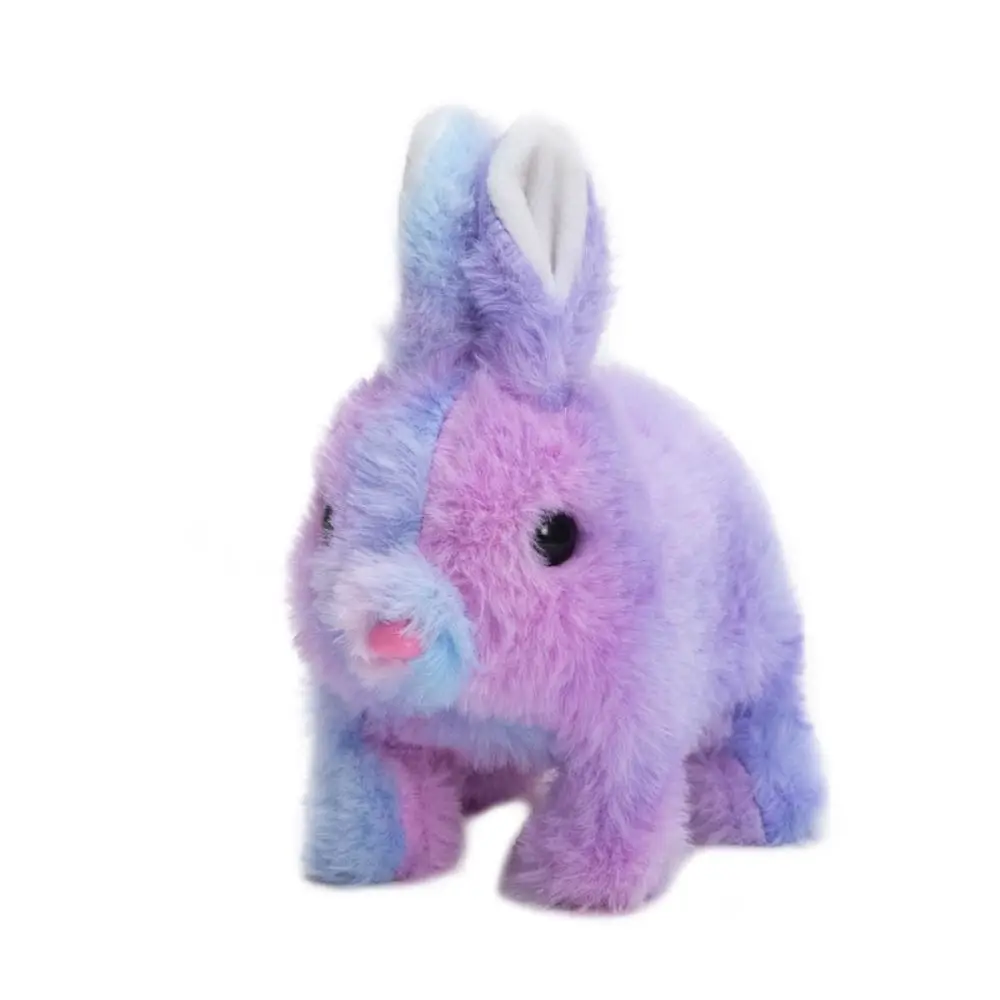 Walks and Makes Sounds Bunny Plush Doll Soft Fur Starry Sky Color Electric Rabbit Plush Toy Interactive Unique