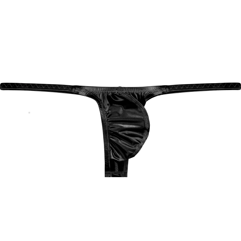 Celana Dalam Pria Seksi Low-Rise Thong Satin Halus Seperti Sutra Potongan U Cepat Kering T-Back Warna Cerah Model Skinny Fit