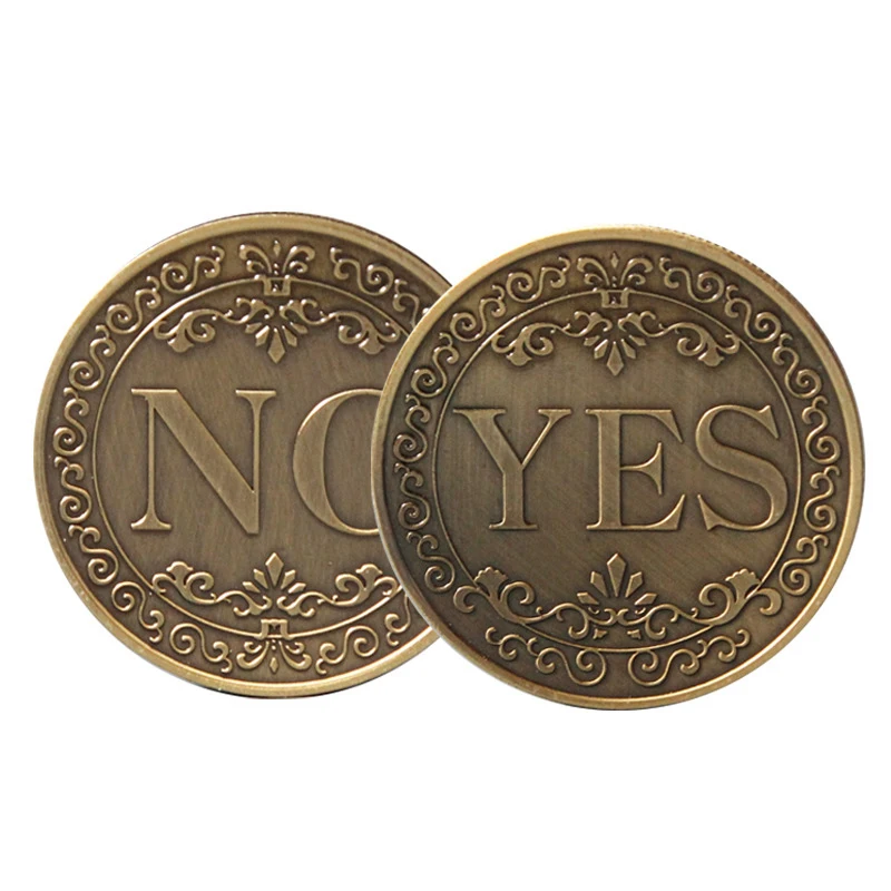 Creative Alloy Coin Collectible Yes Or No Challenge Decision Coin Art Collection Double Side Gift Commemorative Gold Coin