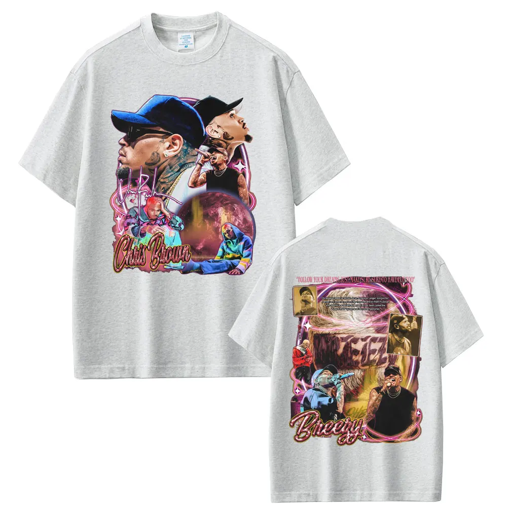 Limited Rapper Chris Brown Breezy Bowl XX Tour 2025 T-shirts Men Hip Hop Fashion T Shirts Men's Casual Cotton Vintage Tee Shirt