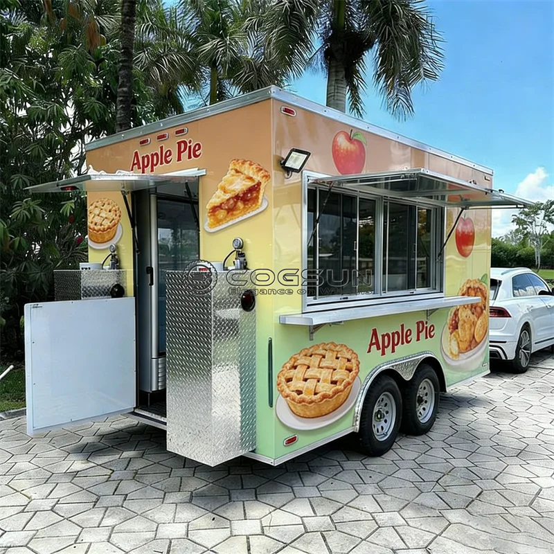 

COGSUN Mobile Gourmet Apple Pie Concession Trailer Coffee Cart Fast Food Truck